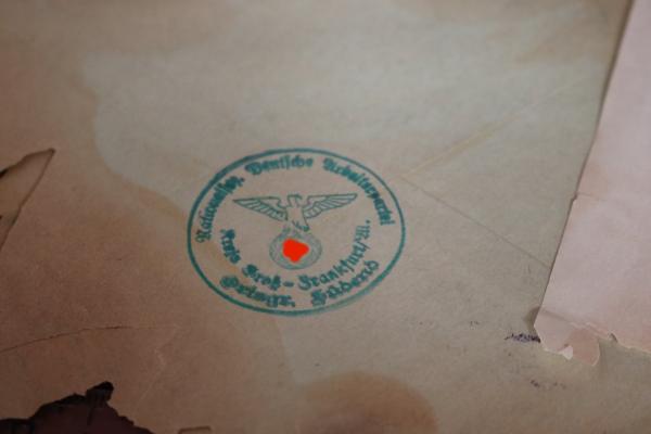 alter Feldpostbrief der NSDAP Ortsgruppe Südend  Gau Hessen-Nassau 1944